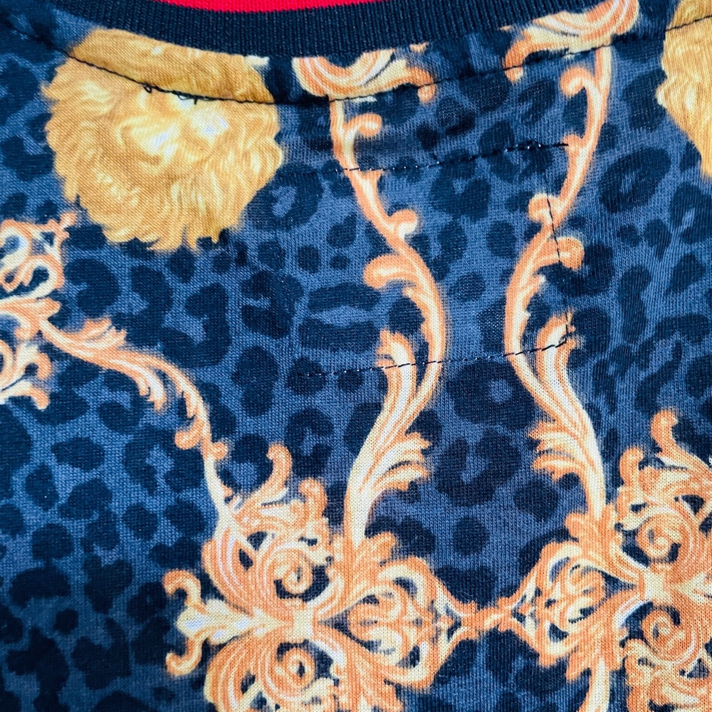 FRESH PRINTS of BEL-AIR Italian Designer Style Baroque LIONS Head SHIRT L - Picture 6 of 12